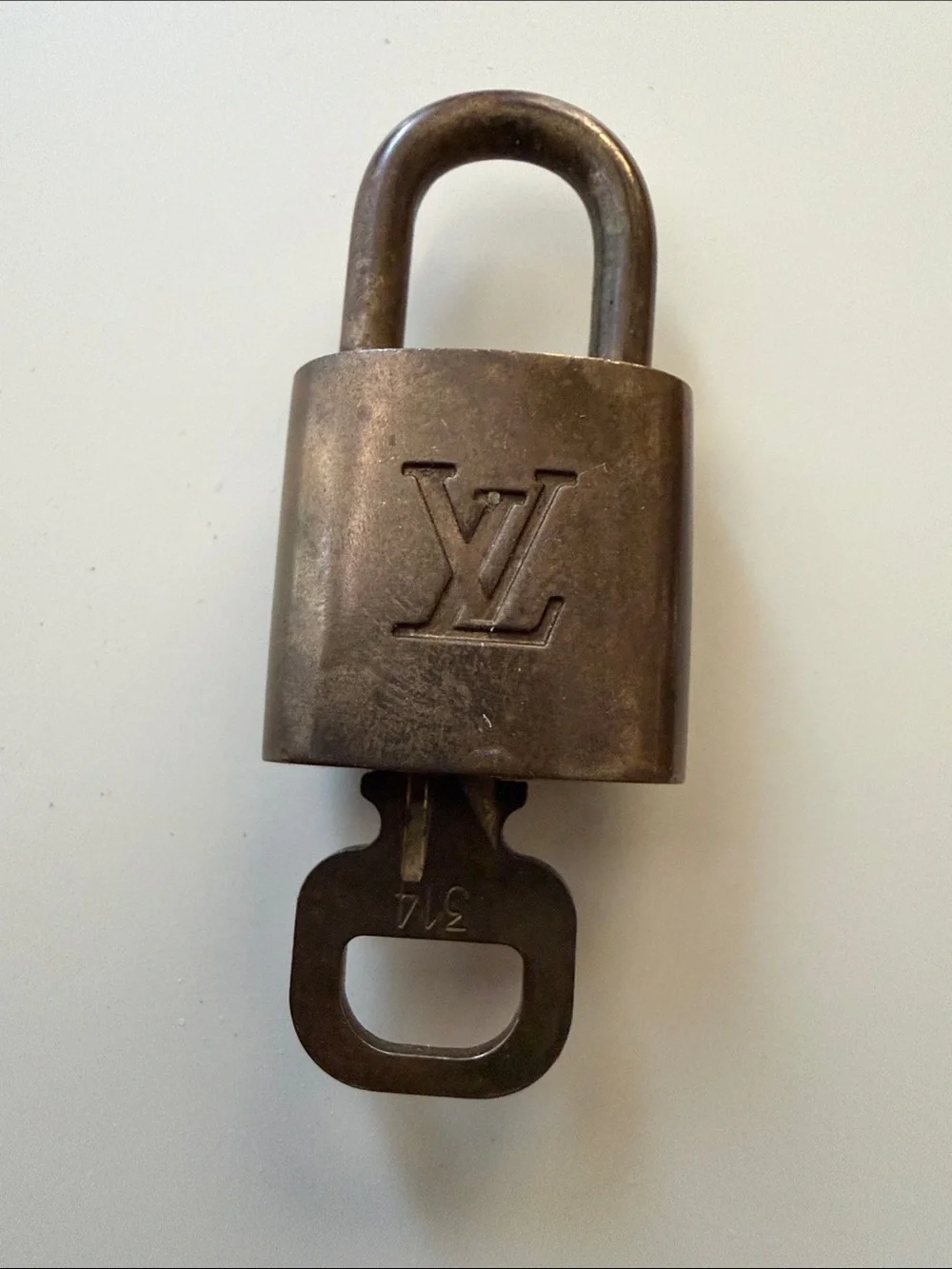 Louis Vuitton Bronze-Tone LV Padlock with Key